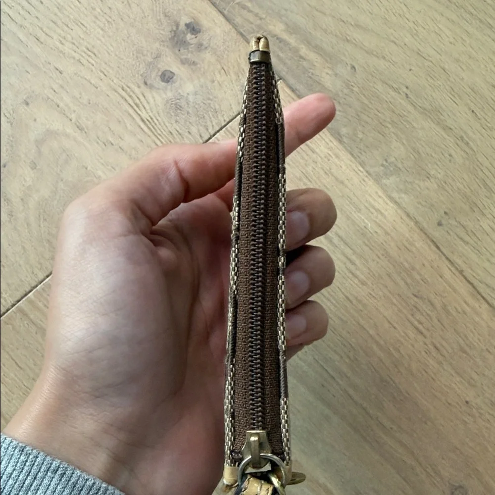 Coach Signature Brown and Tan Keychain Wallet - Picture 8 of 9